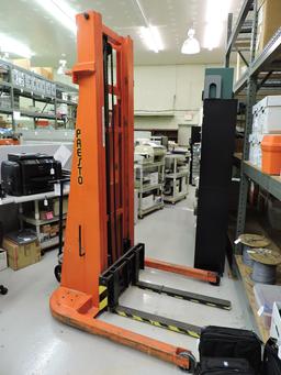 PRESTO LIFTS Brand - Electric Walk-Behind Fork Lift / Warehouse Picker / 10.5 FT