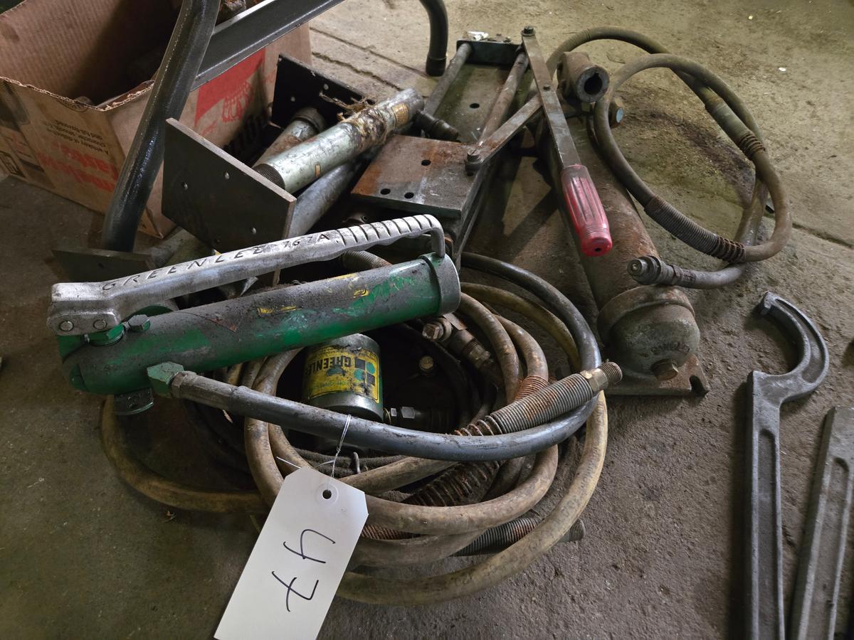 Two Porta Power Units - one is Greenlee - plus accessories - see photos
