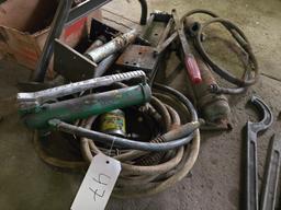 Two Porta Power Units - one is Greenlee - plus accessories - see photos