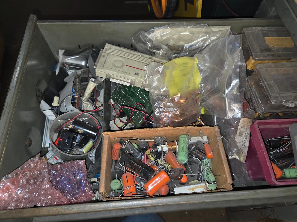 (2) Drawers Resistors, Capacitors, Switches Etc.
