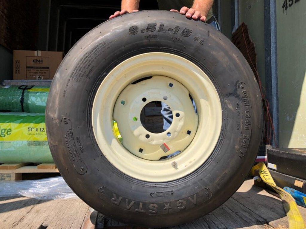 *NOT SOLD*TIRE/ WHEEL AG-STAR 9.50X15 (8 PLY) 6 LUG IMPLEMENT