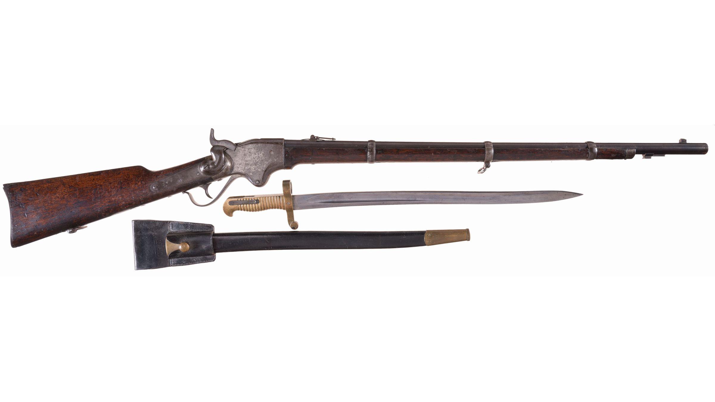US Navy Civil War Contract Spencer Repeating Rifle with Bayonet