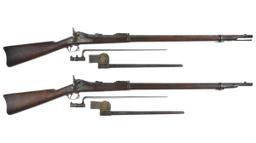 Two U.S. Springfield Trapdoor Rifles with Bayonets