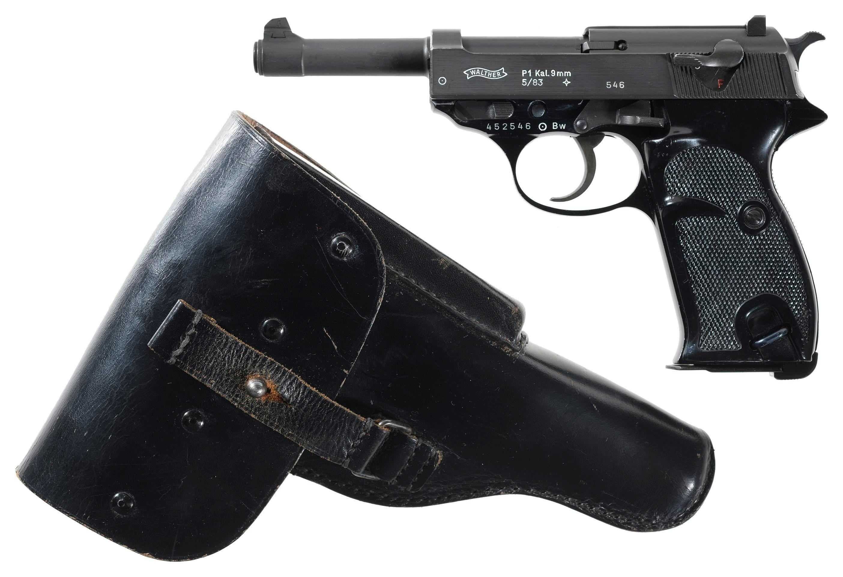 Two West German Walther Semi-Automatic Pistols with Accessories