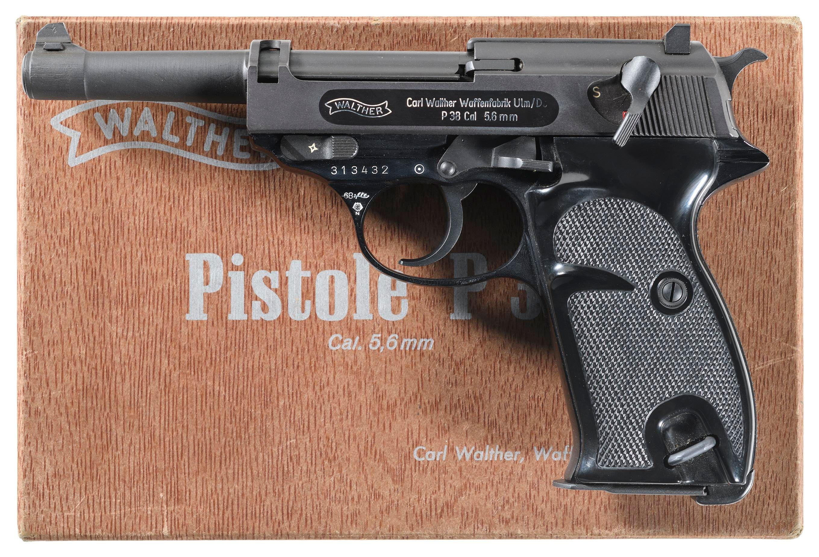 Two West German Walther Semi-Automatic Pistols with Accessories