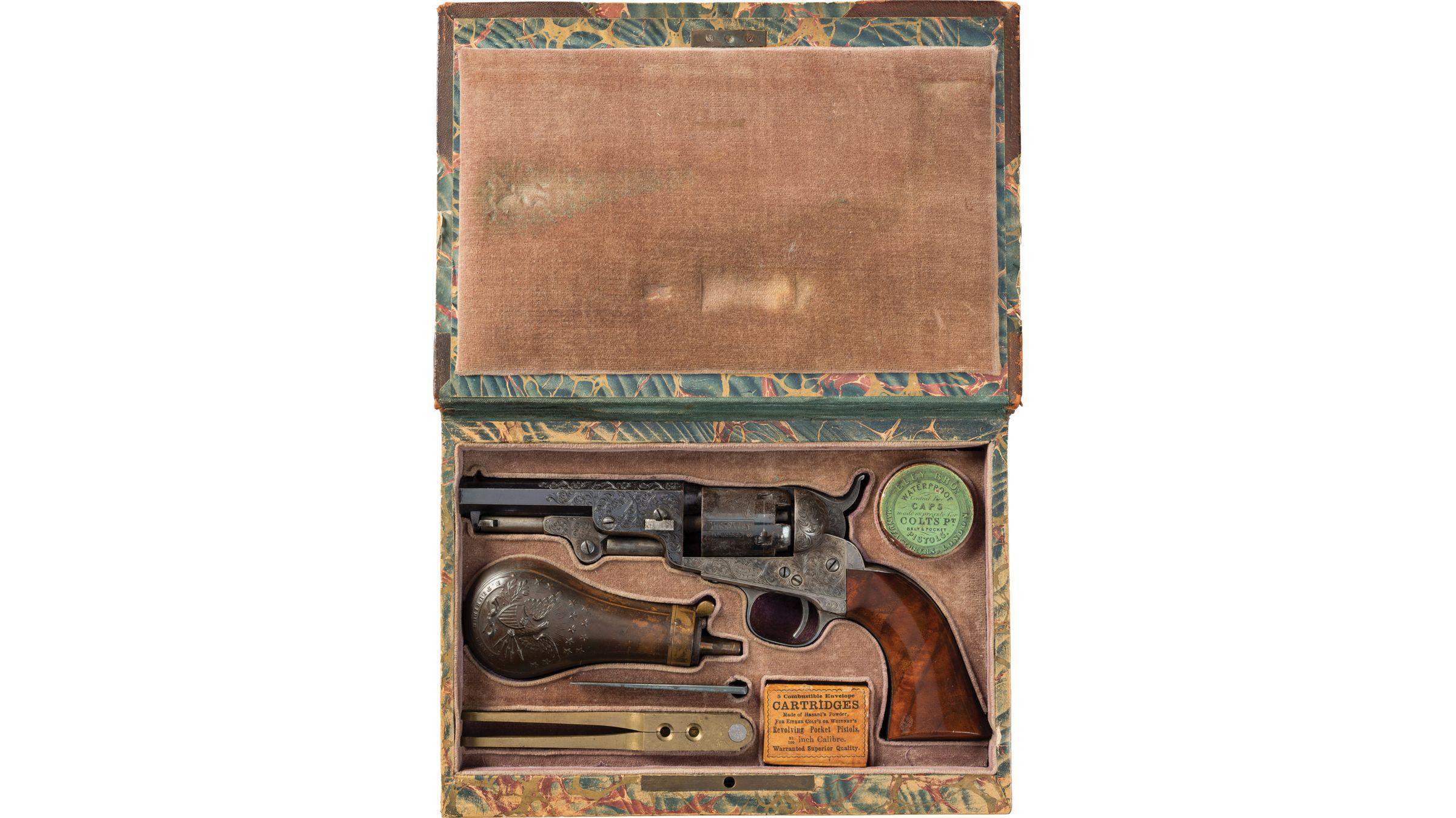 Gustave Young List Engraved Colt Model 1849 Pocket Revolver