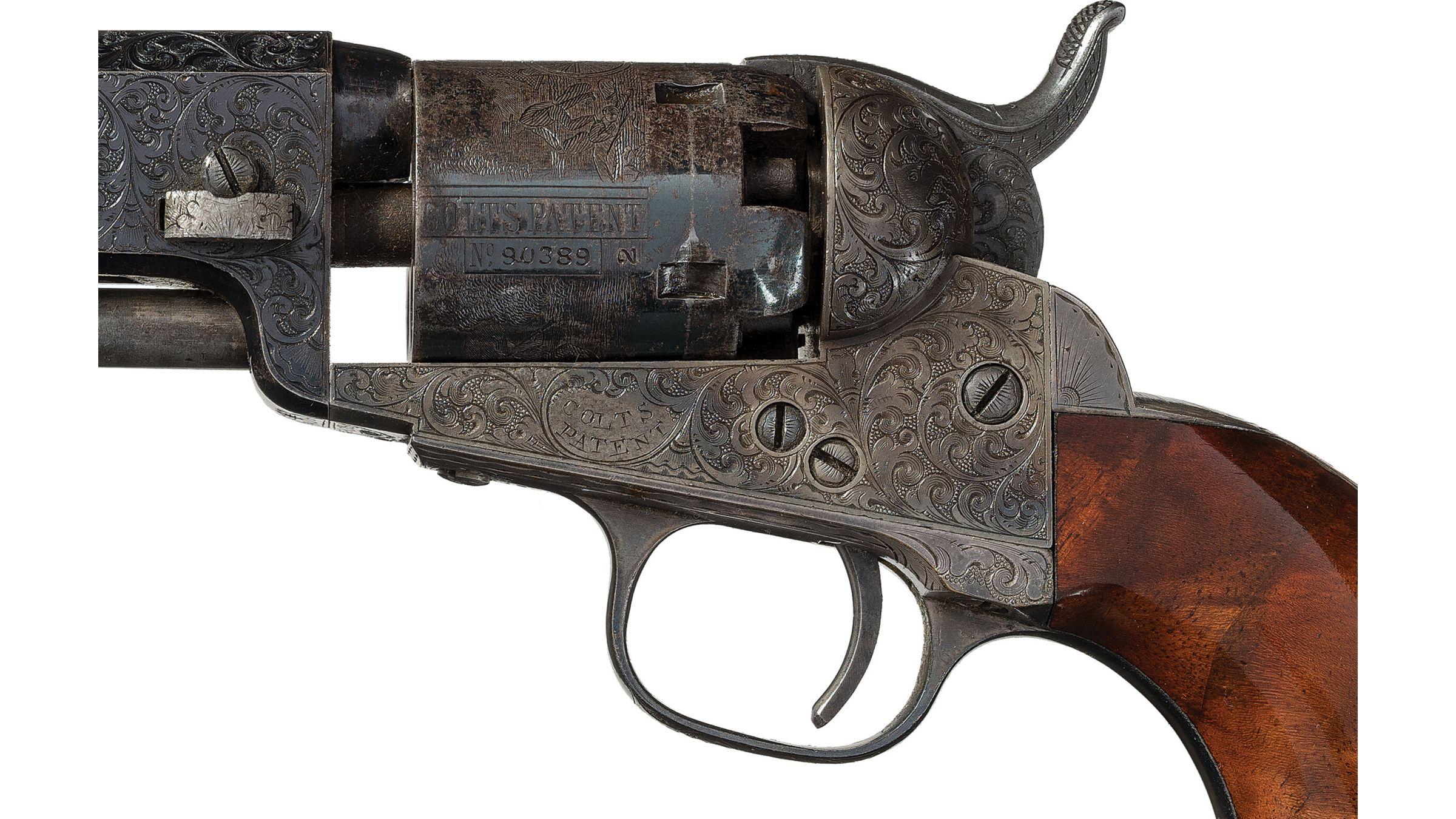 Gustave Young List Engraved Colt Model 1849 Pocket Revolver