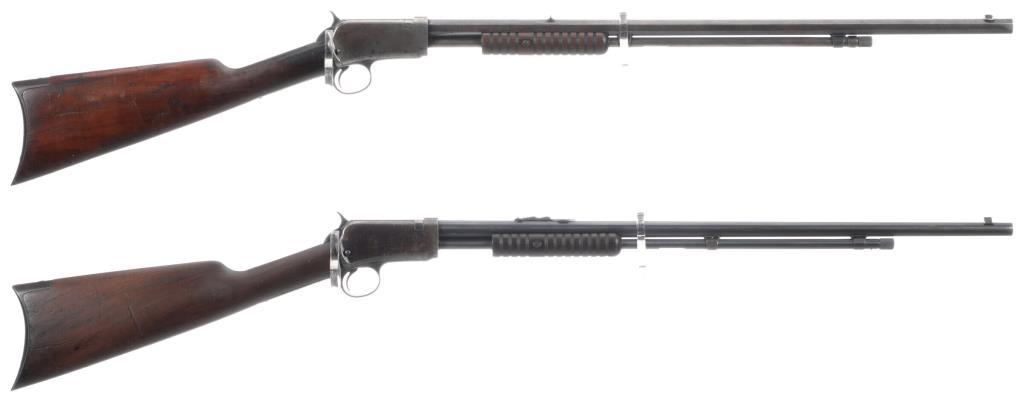 Two Winchester Model 1890 Slide Action Rifles