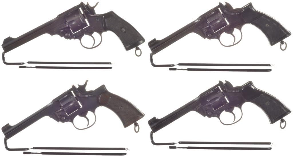 Four British Military Double Action Revolvers