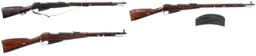 Three Mosin-Nagant Military Bolt Action Rifles