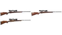Three Weatherby Bolt Action Rifles