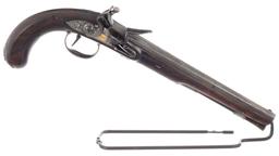 Cased Pair of Engraved Wogdon Marked Flintlock Pistols