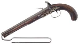 Cased Pair of Engraved Wogdon Marked Flintlock Pistols