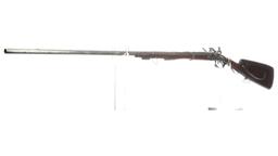 Highly Unusual Two-Shot, Single Barrel Flintlock Shotgun
