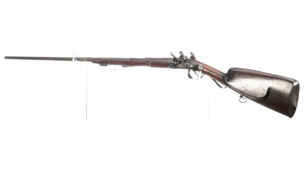 Highly Unusual Two-Shot, Single Barrel Flintlock Shotgun