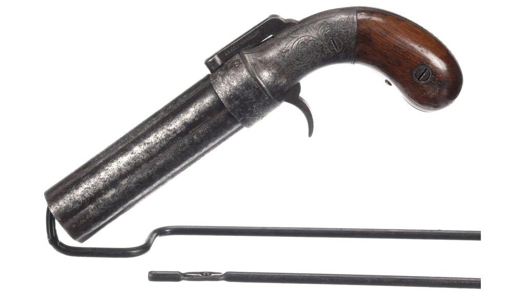 Three American Percussion Pepperboxes