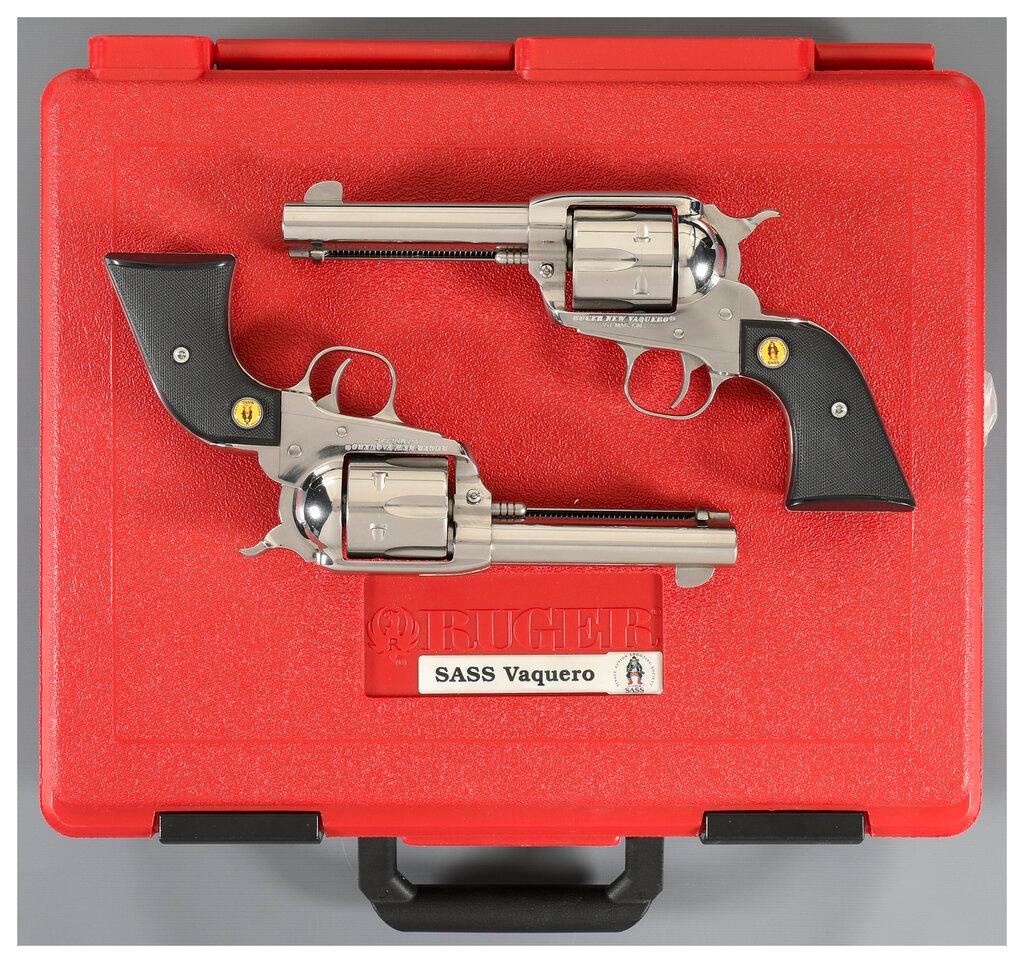 Cased Pair of Consecutively Numbered Ruger New Vaquero Revolvers