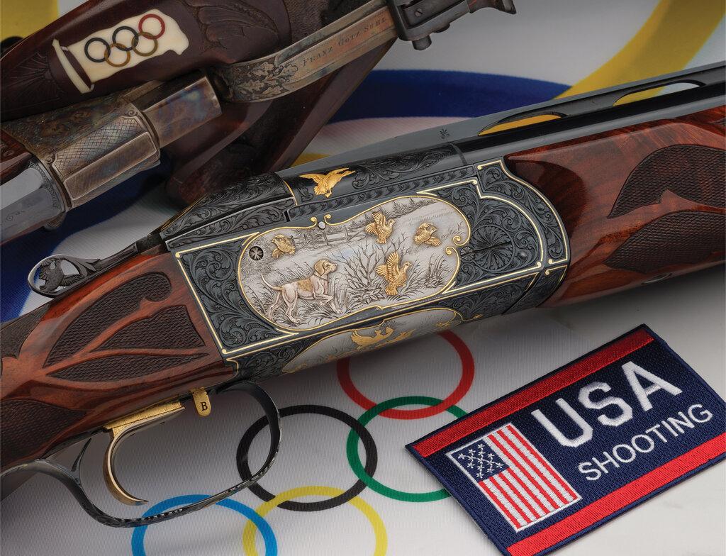 Angelo Bee Engraved Krieghoff K-32 Over/Under Shotgun