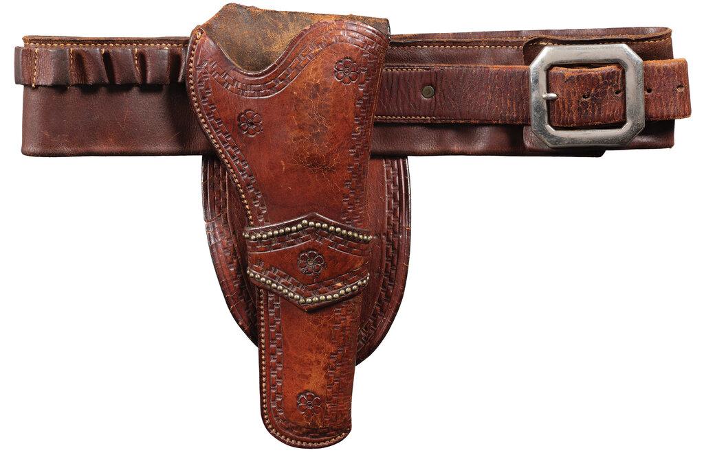 Tooled Mexican Loop Single Action Holster Rig