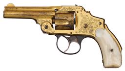 Engraved Gold Plated Smith & Wesson 38 Safety Hammerless