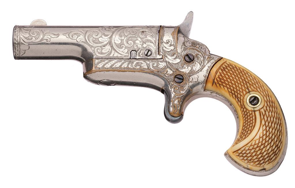 Factory Engraved Colt No. 3 Derringer with Checkered Grips