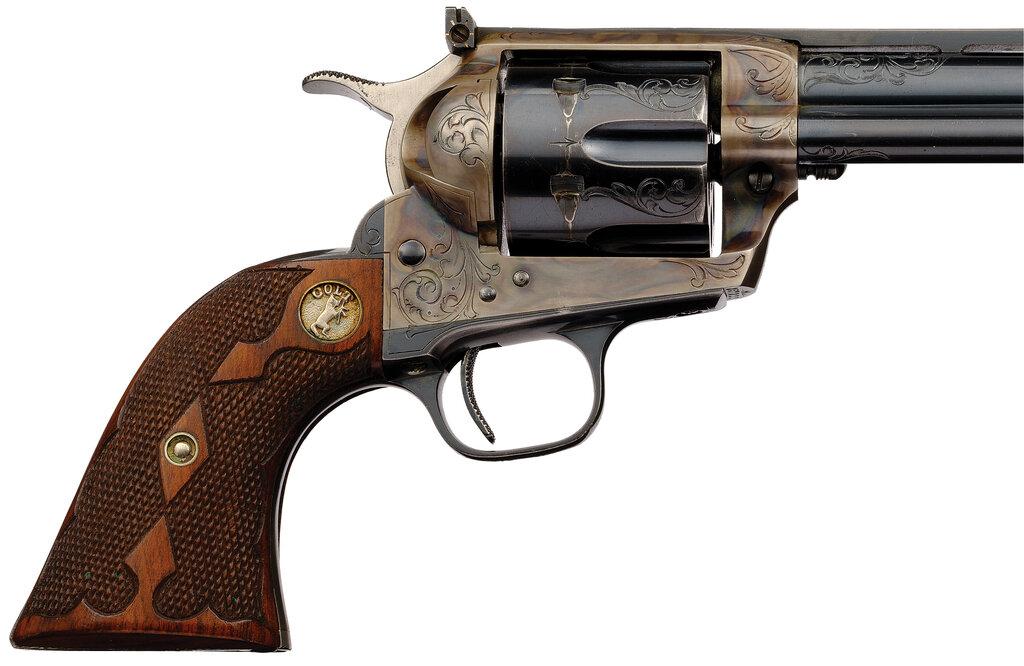 Engraved Colt-King Super Target Single Action Army Revolver