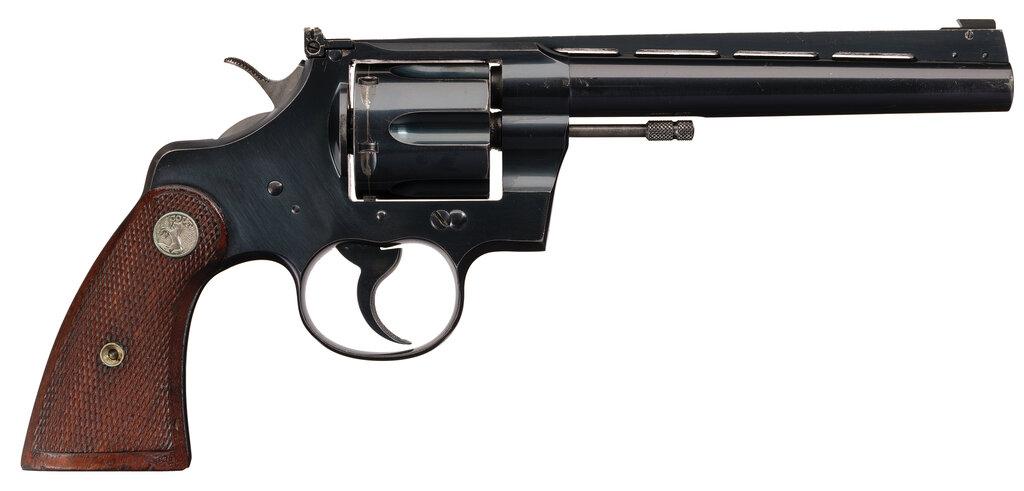 Pre-WWII King Upgraded Colt Officers Model Heavy Barrel Revolver