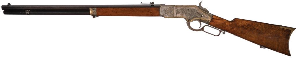 Silver-Plated Factory Engraved Winchester 1866 Rifle