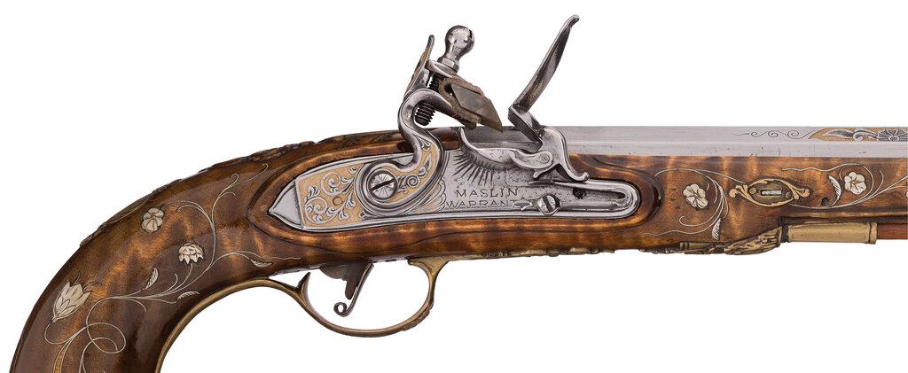 Pair of Flintlock Pistols by William Buchele