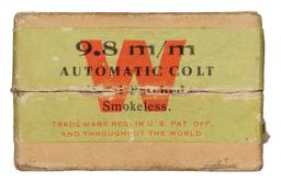 50 Count Box of Winchester 9.8 mm Automatic Colt Cartridges