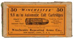 50 Count Box of Winchester 9.8 mm Automatic Colt Cartridges