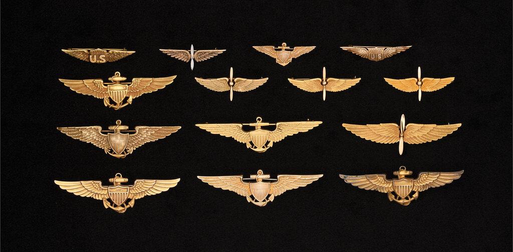 Fourteen American Military Aviator Badges