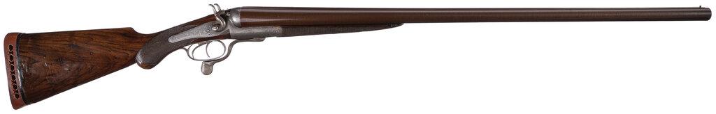 Engraved J & W Tolley Marked 8 Bore Double Barrel Hammer Shotgun