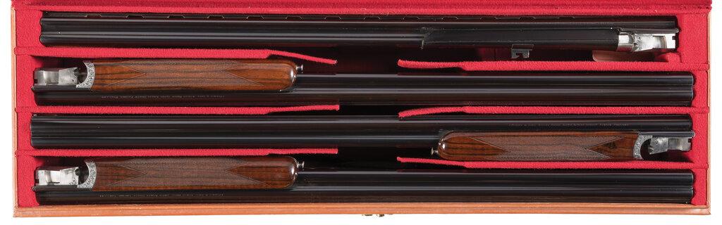 Trio of S. Coggan Engraved James Purdey & Sons 28 Gauge Shotguns