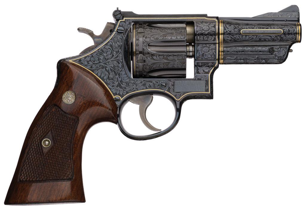 Engraved and Gold Inlaid Smith & Wesson .357 Revolver