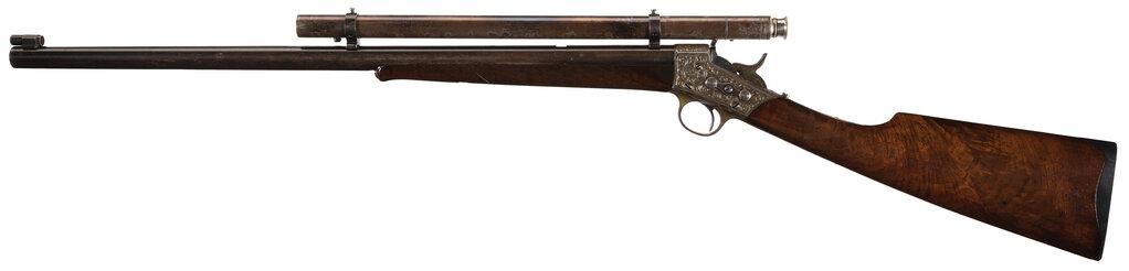 Ornate Remington No. 2 Rolling Block Rifle Owned by L. Geiger