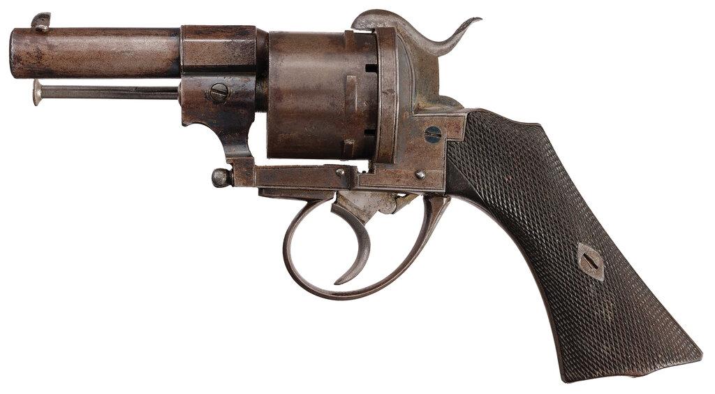 Calderwood & Son Pinfire Revolver with "G.A.C." Inscribed Case