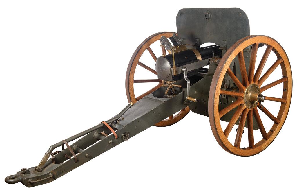 Hotchkiss 37mm 5-Barrel Revolving Cannon with Iron Carriage