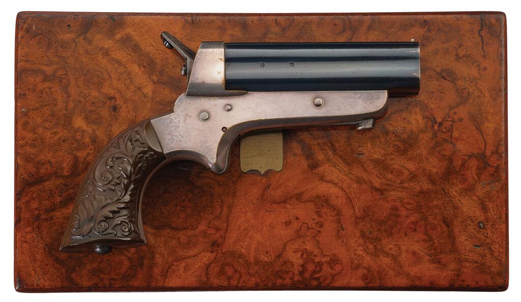 Cased Tipping & Lawden Sharps Patent Four-Shot Pepperbox Pistol