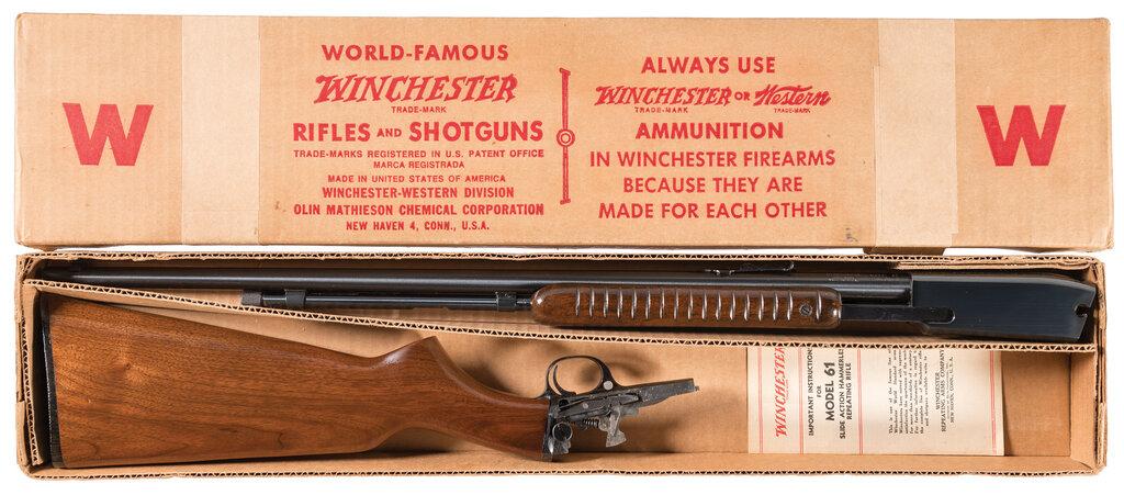 Winchester Model 61 Slide Action Rifle with Box