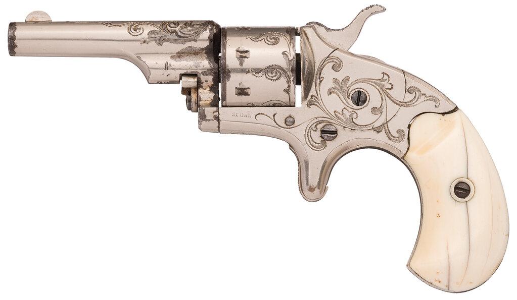 Factory Engraved Colt Open Top Pocket Spur Trigger Revolver