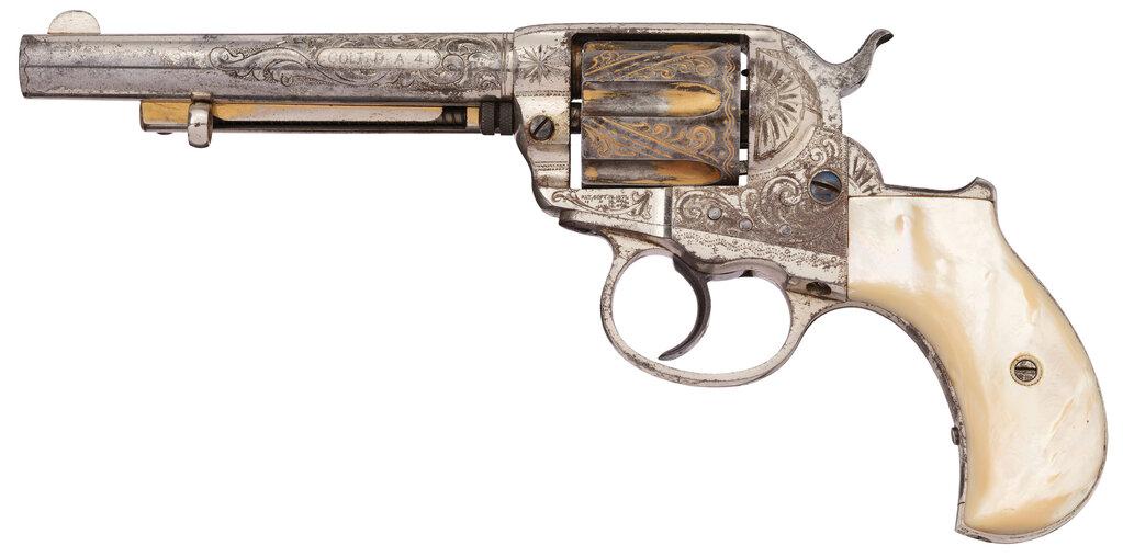 Factory Engraved Colt Model 1877 Thunderer Revolver