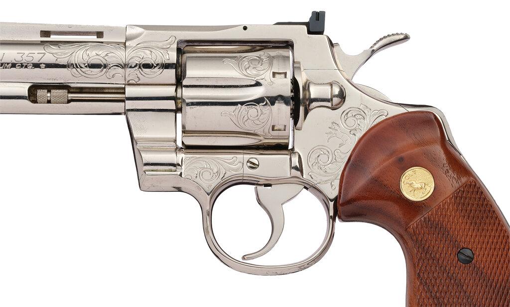 Factory Engraved Colt Python Revolver with Factory Letter