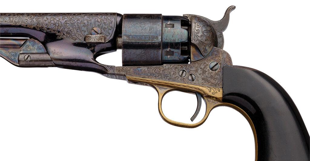H.F. Wolcott Attributed Cased Engraved Colt 1860 Army Revolver