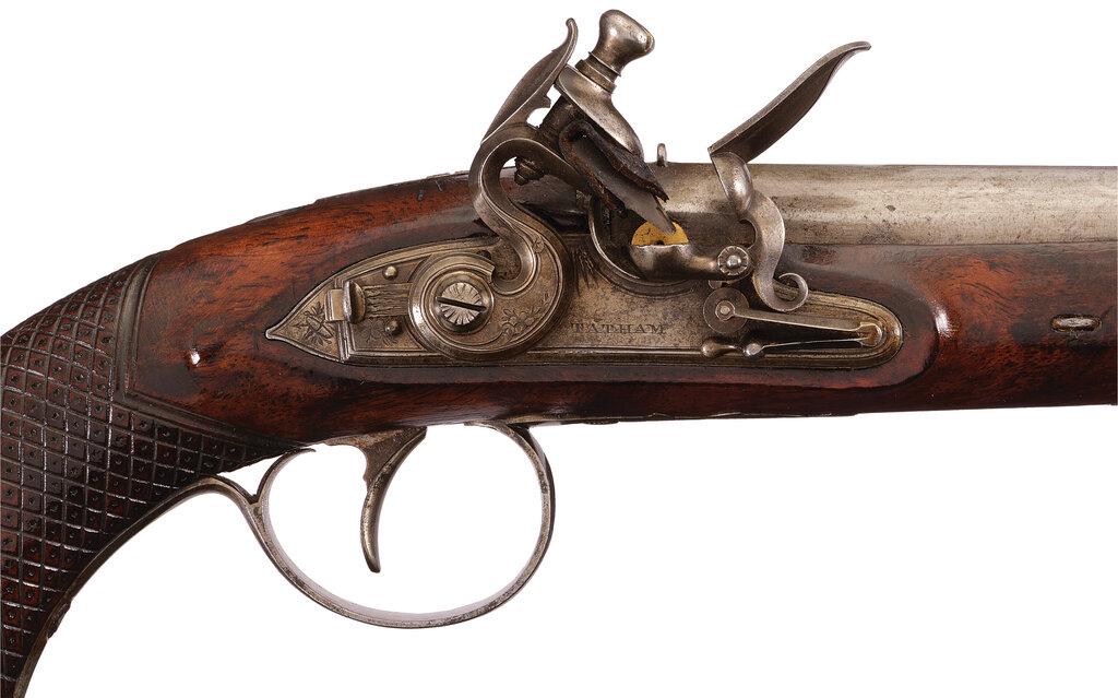 Pair of Henry Tatham Flintlock Officer's Pistols with Case