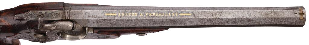 Cased Pair of Lelyon of Versailles Percussion Dueling Pistols