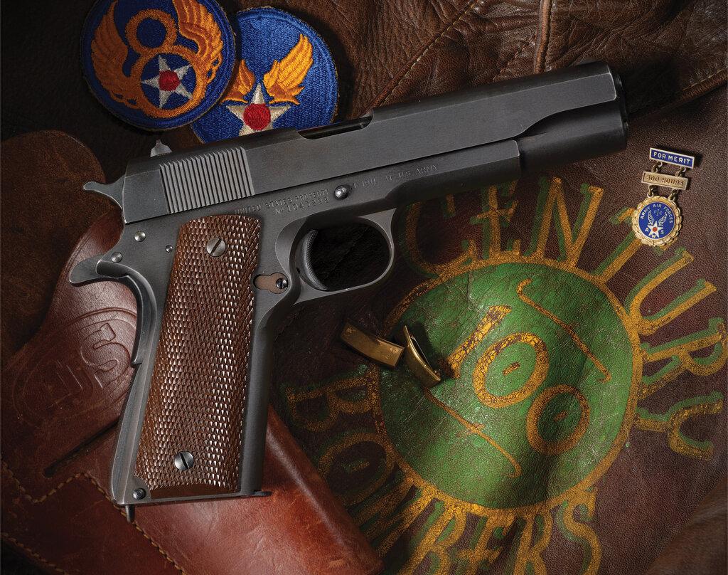 US&S 1911A1 Pistol Issued to B-17 Co-Pilot Arthur C. Stipe 100th