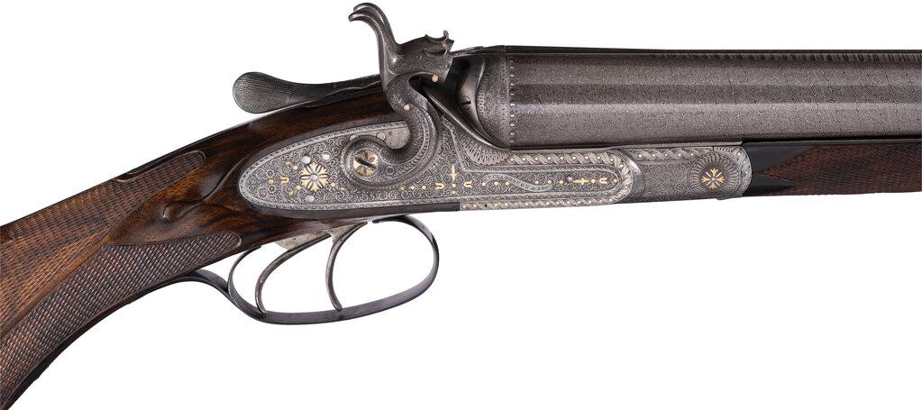 J. P. Clabrough & Bros. Double Barrel Hammer Shotgun with Case