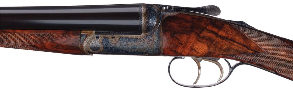 Engraved David McKay Brown Round Action Double Barrel Shotgun