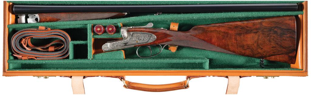 Lebeau Courally Sidelock Double Barrel Shotgun with Case